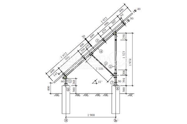 Sistem pemasangan solar single-column lan double-column