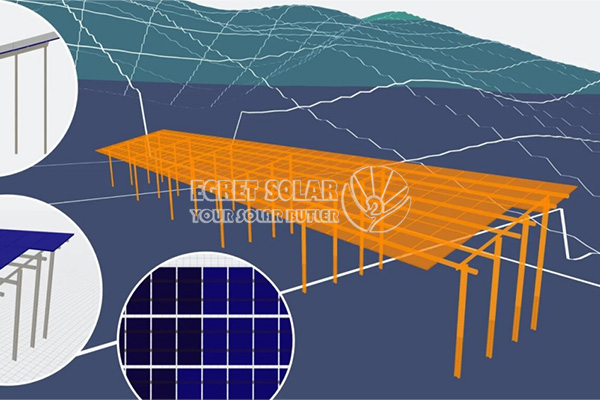 Egret Surya nambah tracker, alat terrain kanggo perencanaan pv gedhe