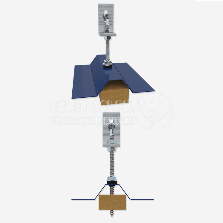 Solar L-kaki Gantungan Bolt kanggo Corrugated utawa Trapezoidal Sheet Metal